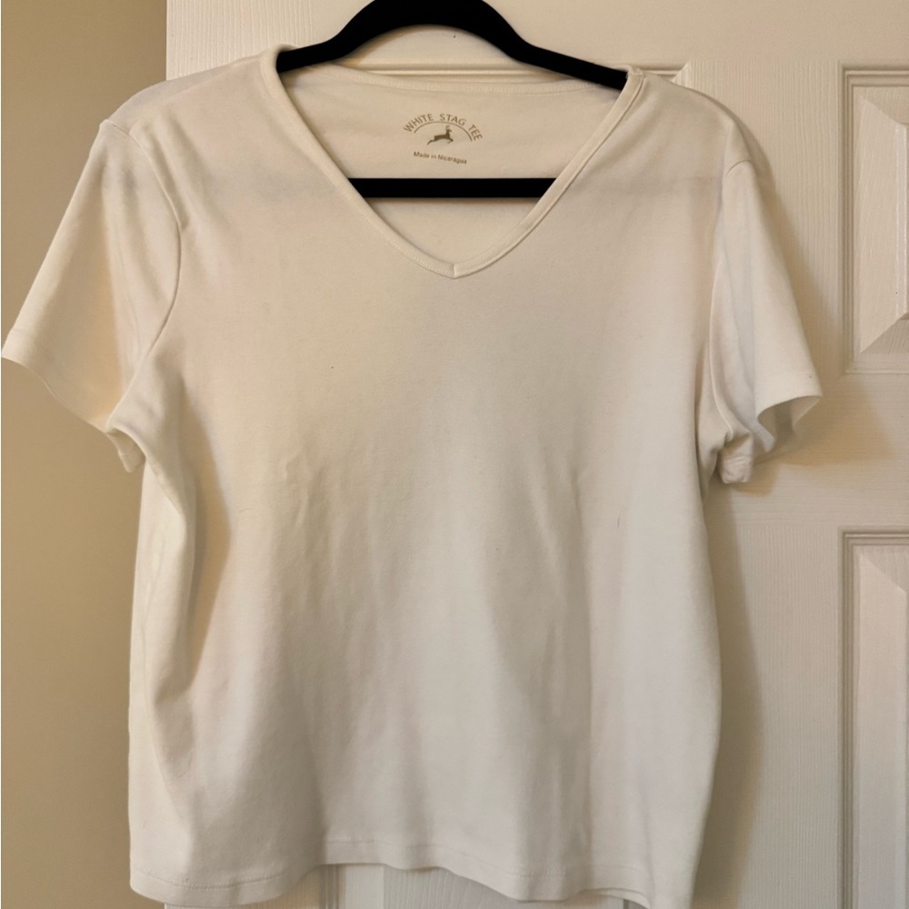 Classic White V-Neck T-Shirt